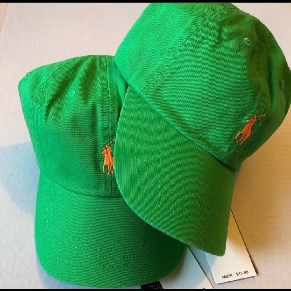 Ralph Lauren Polo Lime/Orange Pony OS Ball Cap